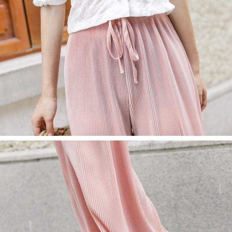 【美脚を決める一枚！レディースワイドパンツ】肌触り良い　爽やか　オシャレ　高見え　痩見え
