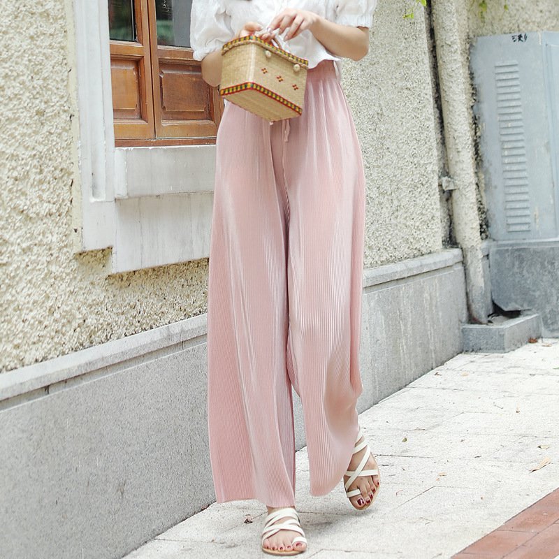 【美脚を決める一枚！レディースワイドパンツ】肌触り良い　爽やか　オシャレ　高見え　痩見え