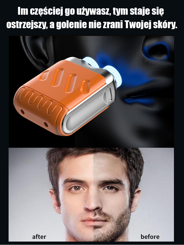 Obrotowa elektryczna golarka podwójna.