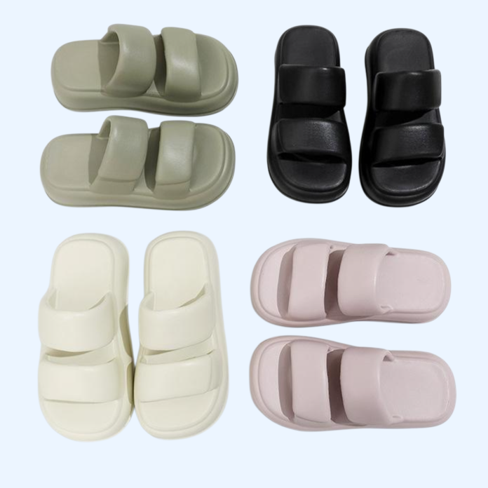 女士厚底柔軟增高拖鞋