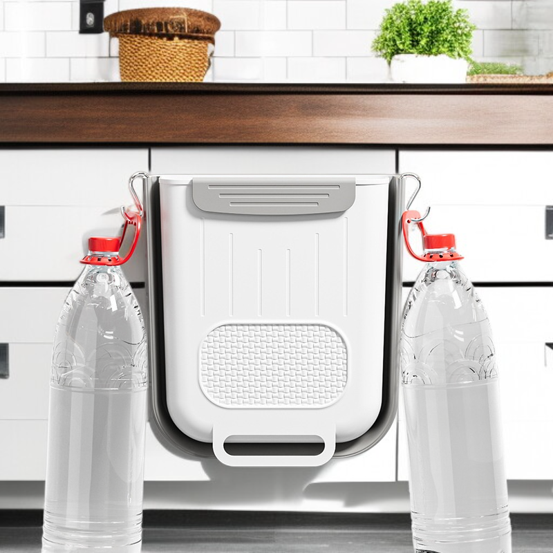 キッチンゴミ箱壁掛け折りたたみ式家庭用キッチン廃棄物キャビネットドア特別な収納バケツバスルームトイレットペーパーバスケット