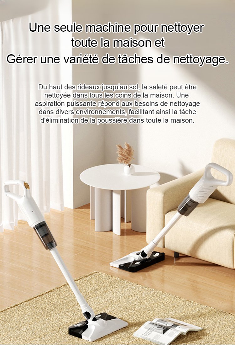 [Aspiration et nettoyage sans fil intégrés] Grande machine d'aspiration et de nettoyage des acariens