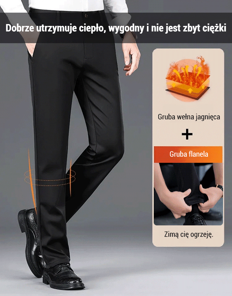 Wysokiej jakości spodnie garniturowe ocieplane