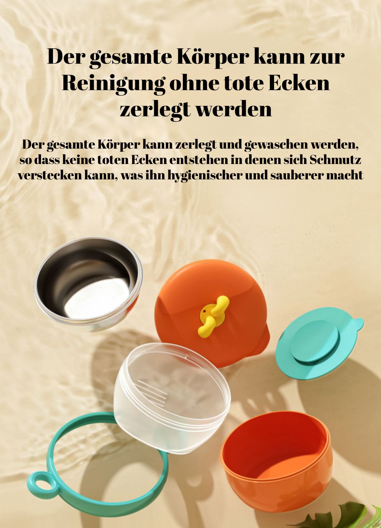 Baby-Nahrungsergänzungsmittel aus Edelstahl 316, babyspezifische Essschale, wassergefüllte Isoliersc