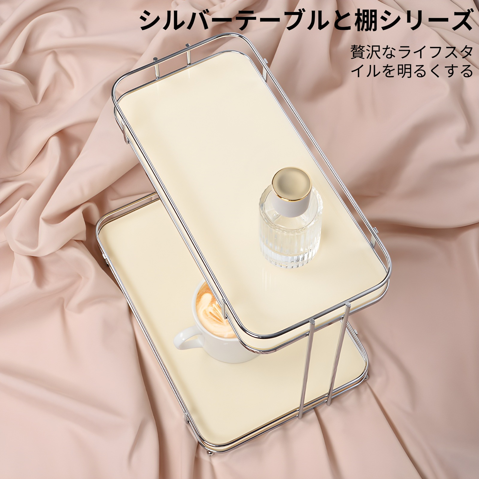 多層アクリルデスクトップ収納ラック全体画像