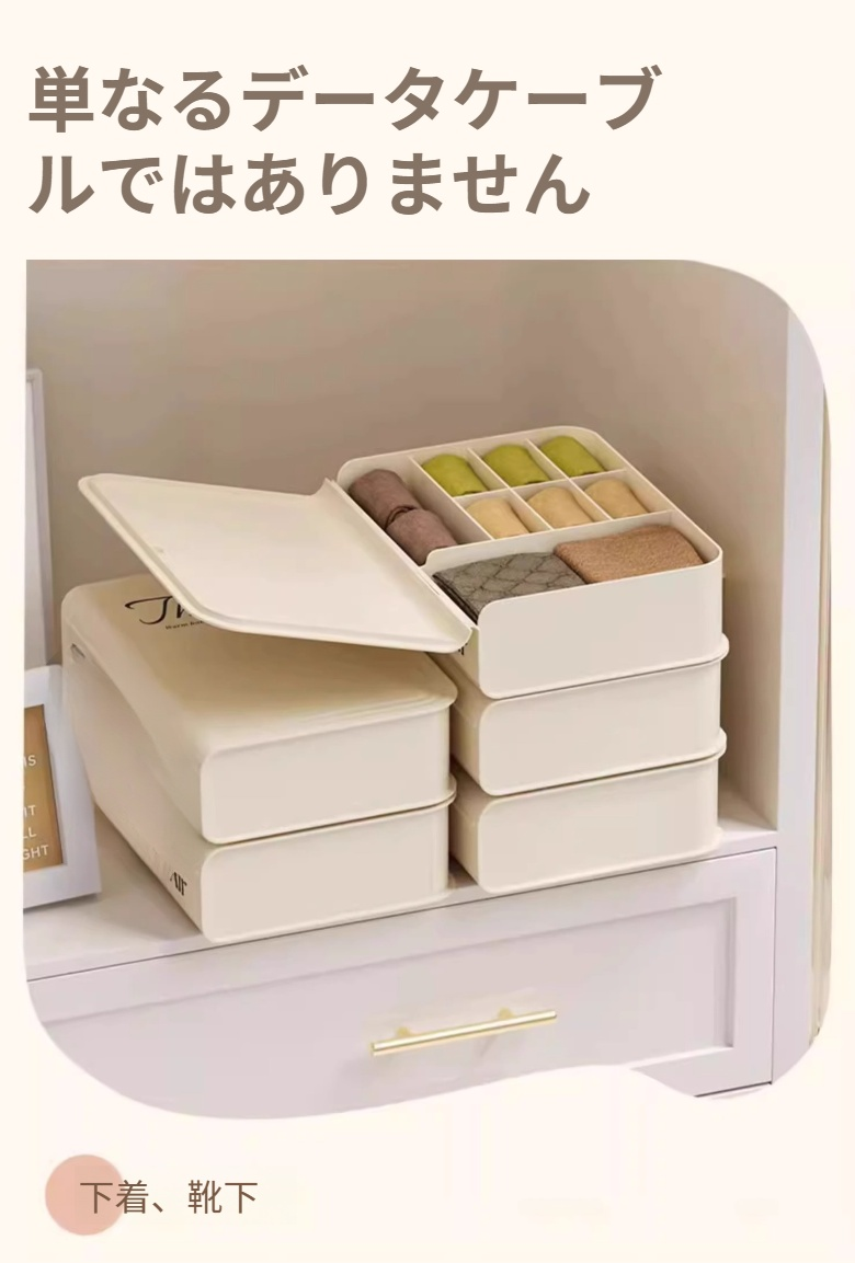 充電器とケーブルをまとめて収納した様子