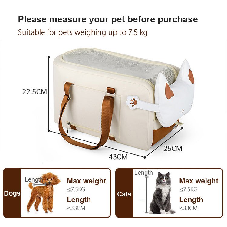 Giipet-Pet Carrier Bag, Eligible Invoice Issuable, Lockable Double Zipper, Curtain Included, Cats, T