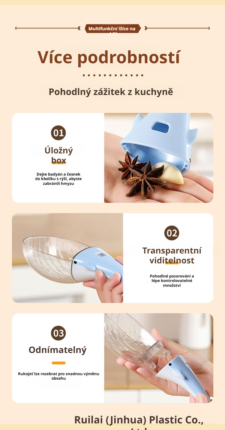 Pohodlné pozorování množství rýže v odměrce