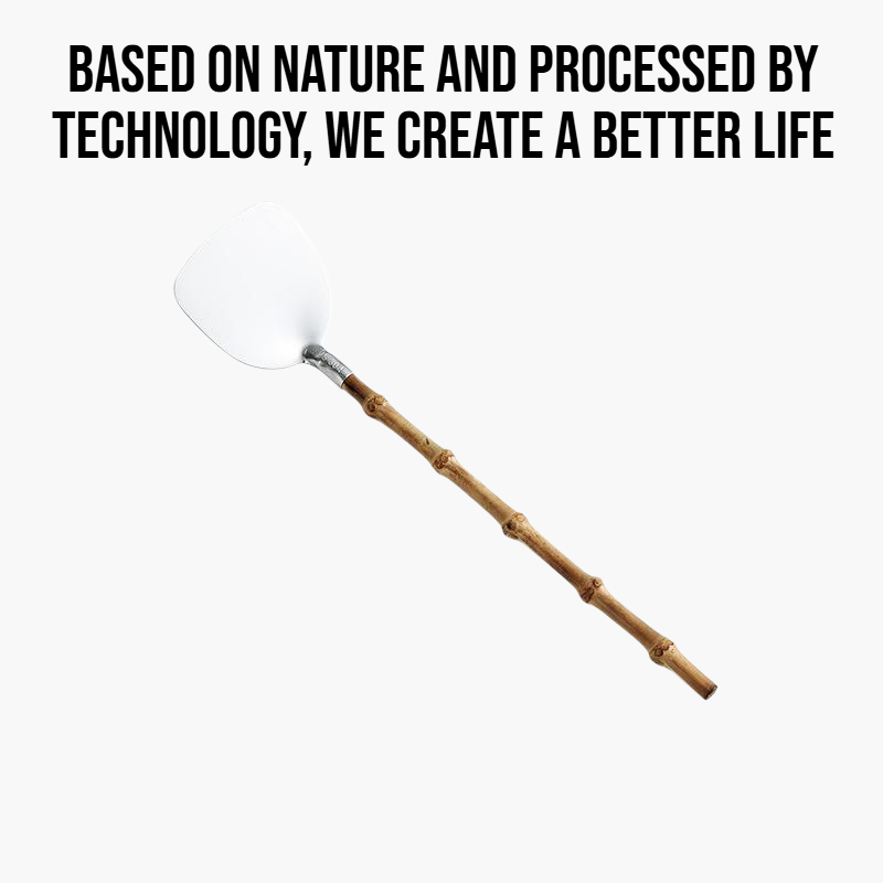 Stainless steel kitchenware with bamboo handle