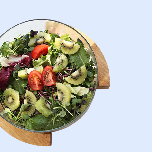 우드 받침 샐러드볼 3600ml (우드집게 포함)