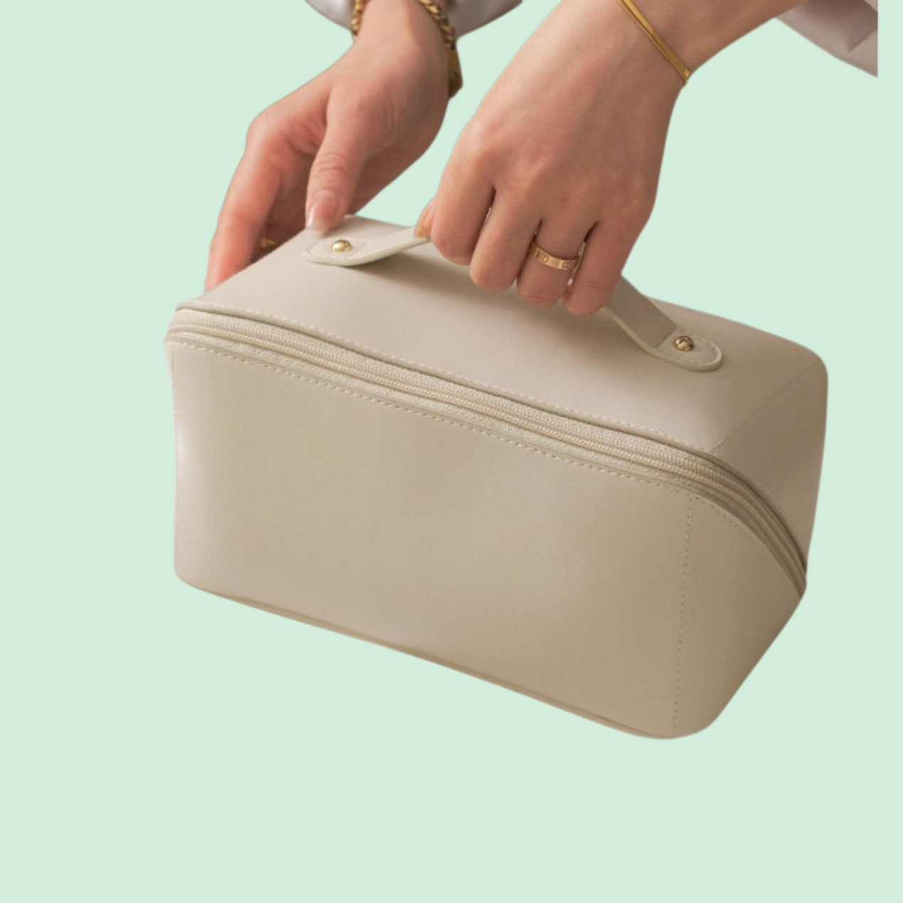 ネットセレブの新作トイレタリーバッグ ピローコスメバッグ レザー PU 女性用 大容量 ポータブル 旅行 メイクアップ 収納バッグ