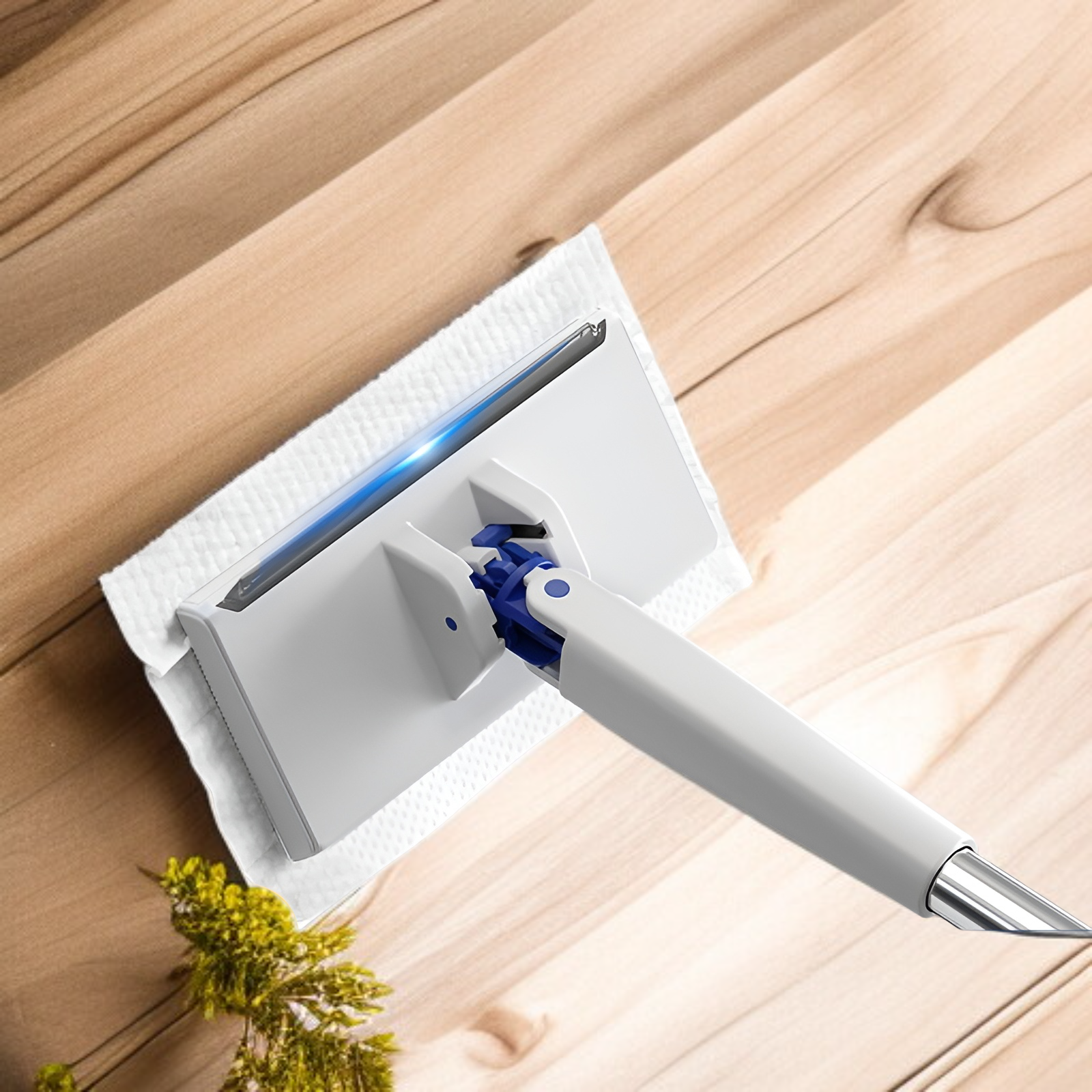 フロアワイパー 本体 1秒で着脱 ワンタッチモップ 2in1水切りワイパー 乾湿両用モップ 拭き掃除 雑巾ワイパー ベランダ 玄関 床 窓 フロア フローリング 掃除道具 使い捨てドライシート付き