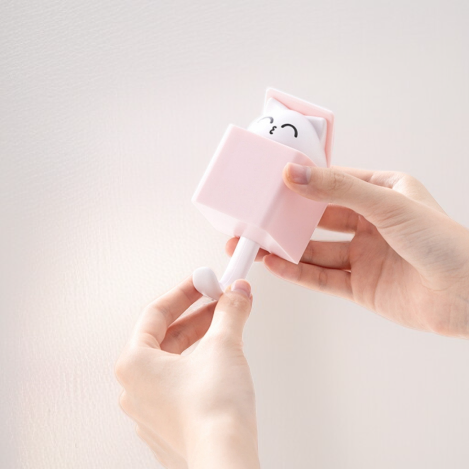 Lindo gancho para gato, gancho de pared telescópico, gancho de pared multiusos, adhesivo sin daños, 