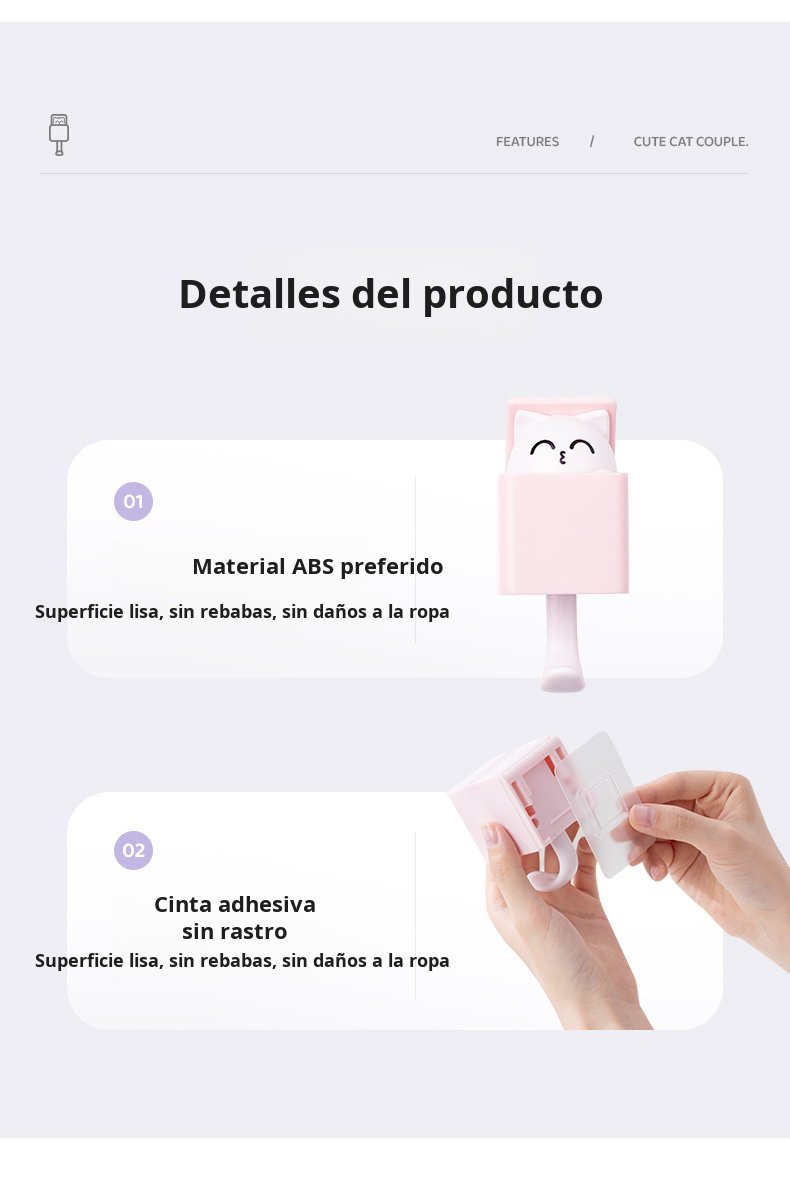 Accesorio organizador de pared multiusos con forma de gato