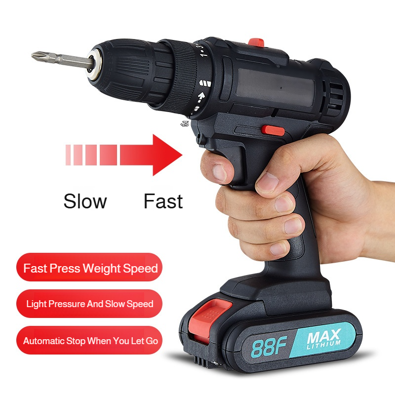 Multifunctional household electric screwdriver dual speed rechargeable drill pistol drill