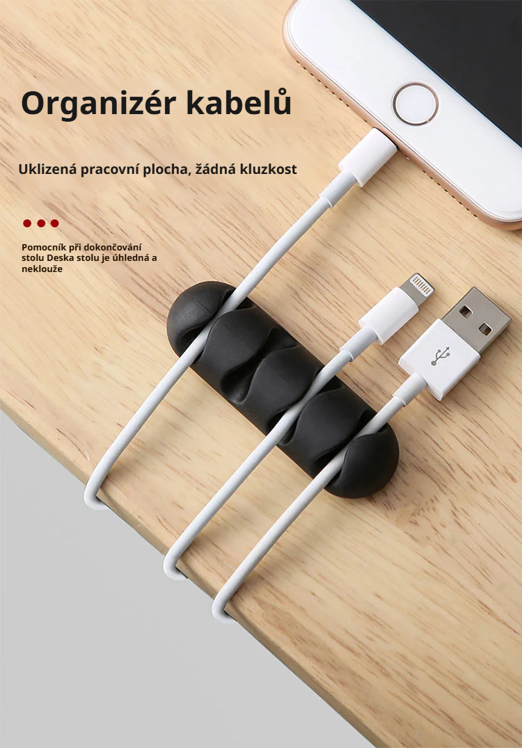 SL samolepicí držák kabelů na pracovní stůl detail produktu
