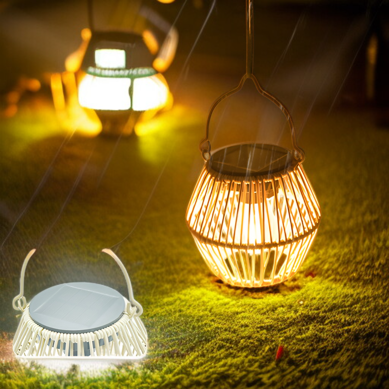 屋外吊り下げ防水ライト 手持ち灯籠 ガーデンデコレーション