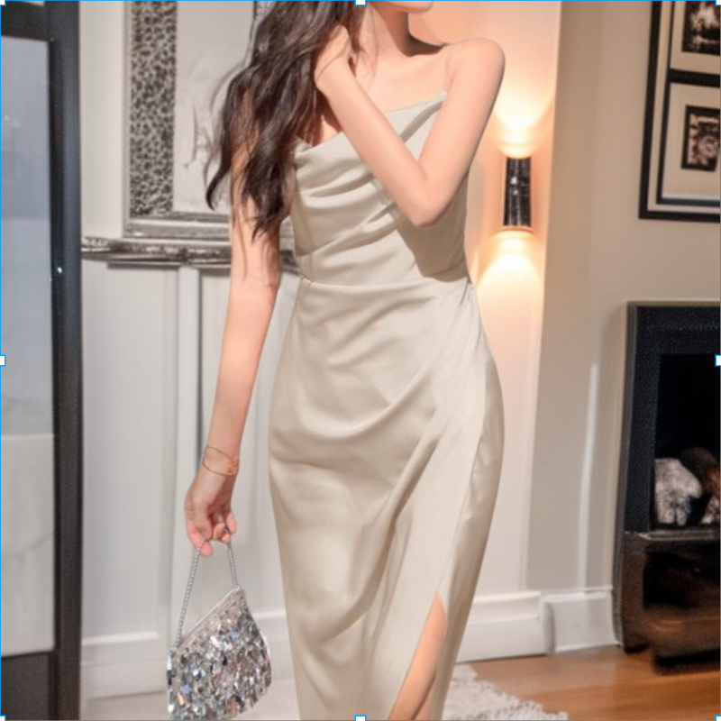 تنورة طويلة مثيرة مكشكشة ومزينة بكسرات من الشيفون بتصميم صيفي مناسب لاستراحة الشاي الفرنسية للنساء