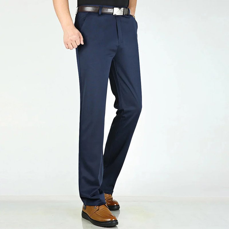 بنطال كاجوال إيطالي مرن من الحرير الجليد للرجال