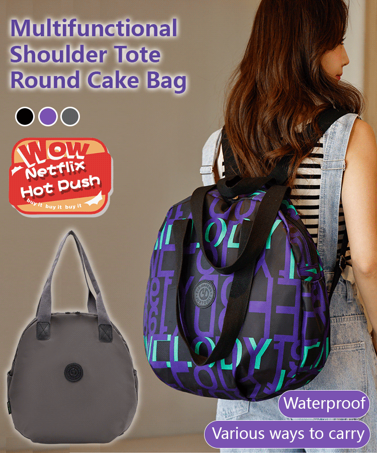 Multifunctional dual-purpose round shoulder bag