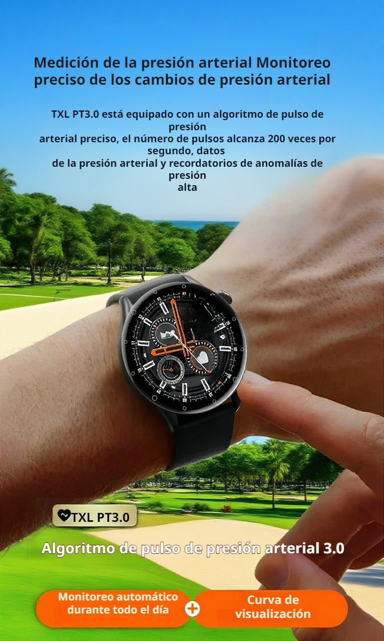 Reloj de salud con función de medición de glucosa y control por voz