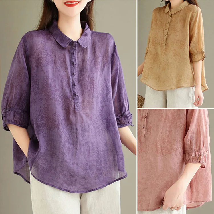 Slimming and Flattering Jacquard Blouse for Women