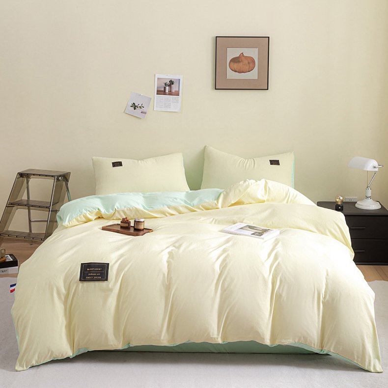 無地の水洗綿のシーツ4点セットの布団カバーです