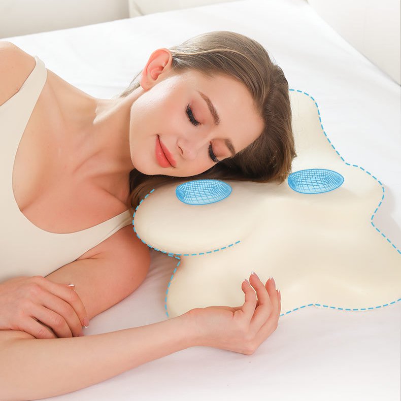 蝶形枕夏の涼感を厚くします首を保護する枕睡眠枕