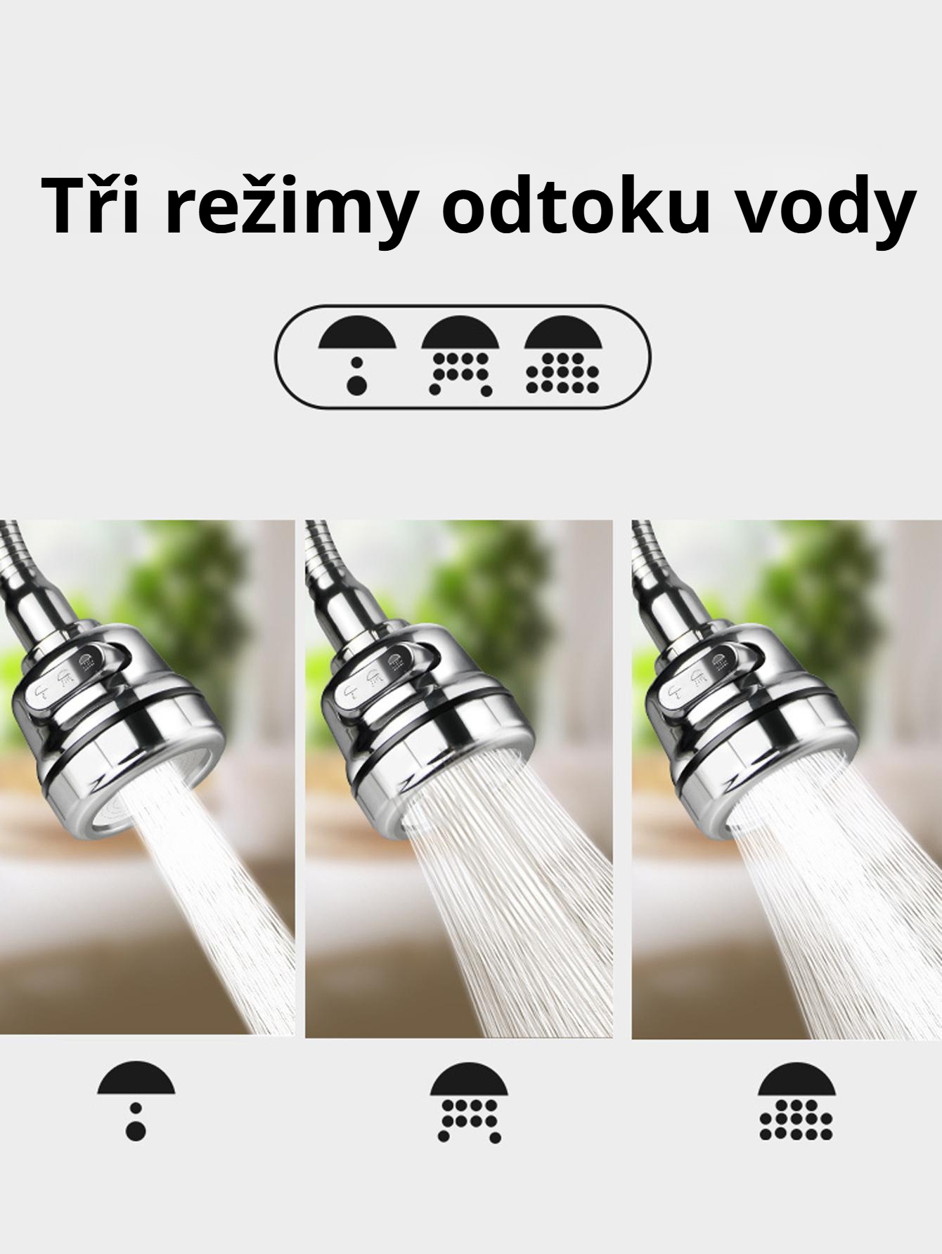 Moderní kuchyňský perlátor pro úsporu vody