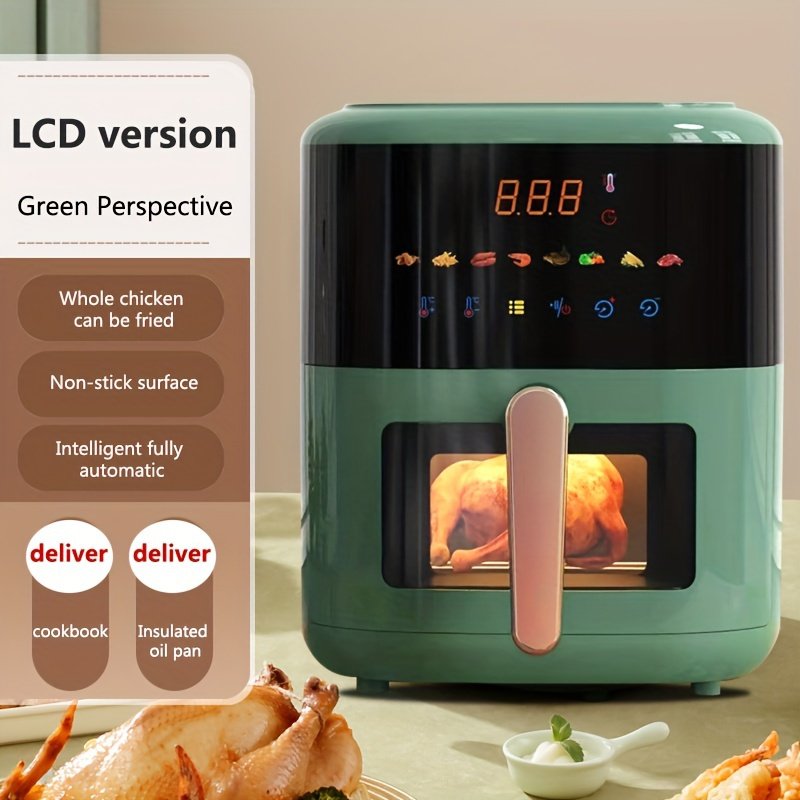 대용량 5L 에어 프라이어 및 핫팟 콤보 - 무기름, 스마트, 자동 - 프렌치 프라이 등에 완벽함 - 1350W