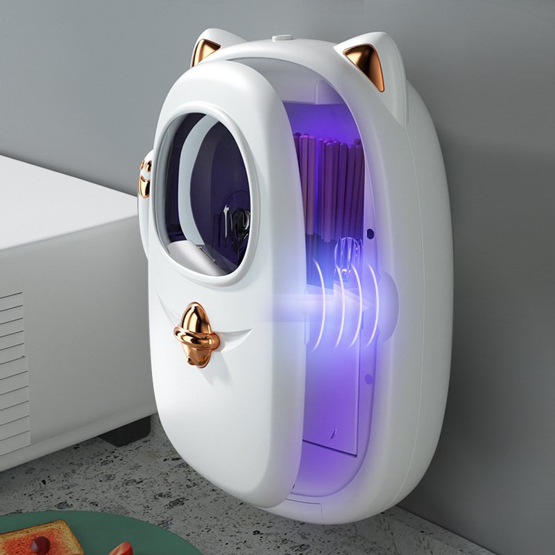 가정용 자외선 수저 소독통 고양이 소독 건조 수저통 벽걸이 주방 수납 물빠짐 바구니