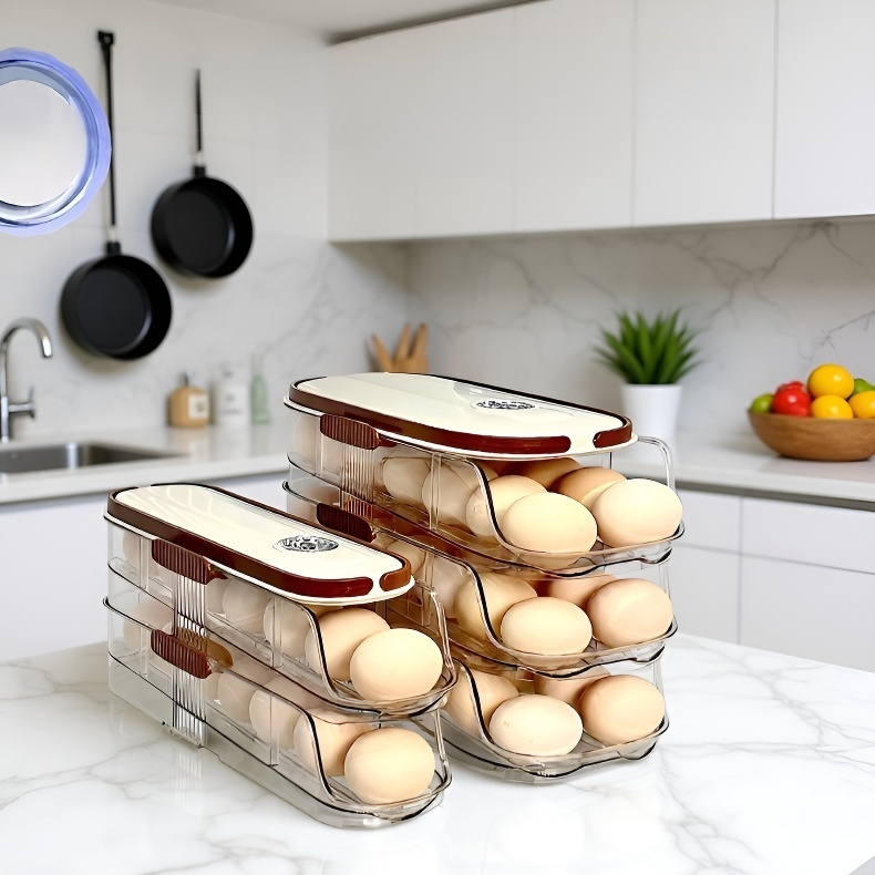 多層自動卵転がし卵収納ボックス