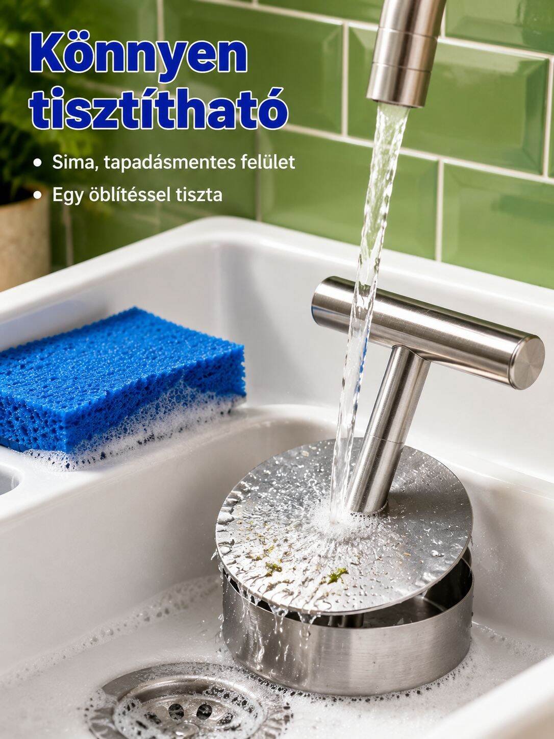 Rozsdamentes acél kör alakú pogácsa nyomó