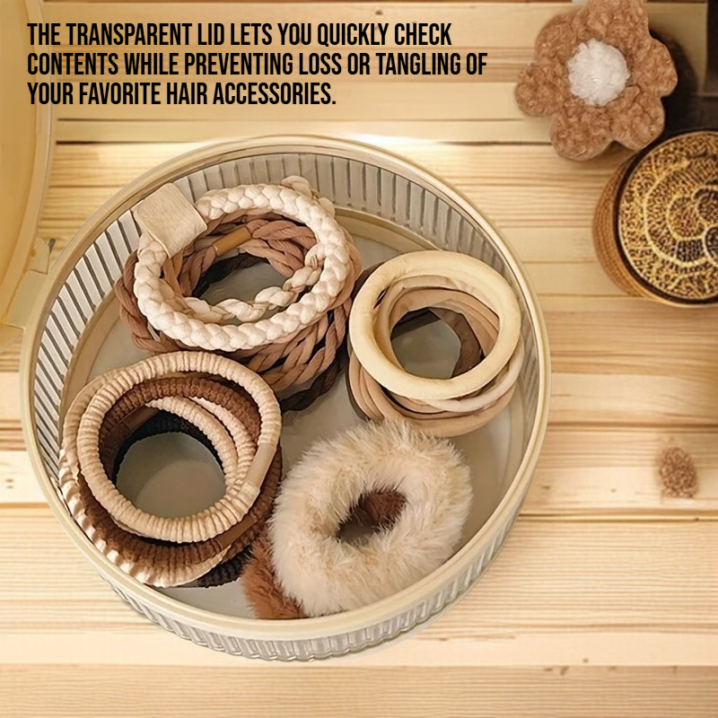 Stylish hair accessory organizer with removable lid