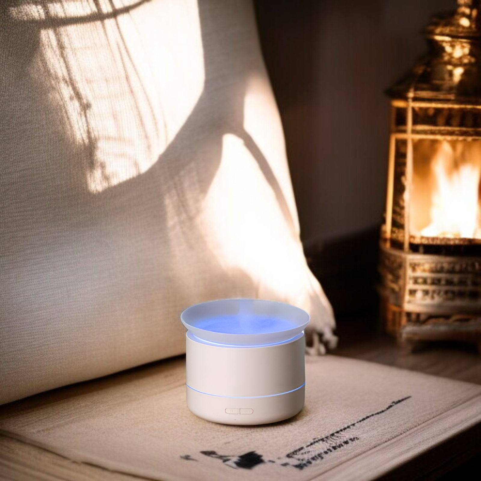 2025年新発売！家庭用のカラフルな霧が出るアロマディフューザー。デスクトップの雰囲気を演出するライトと雲の海風加湿器付き。