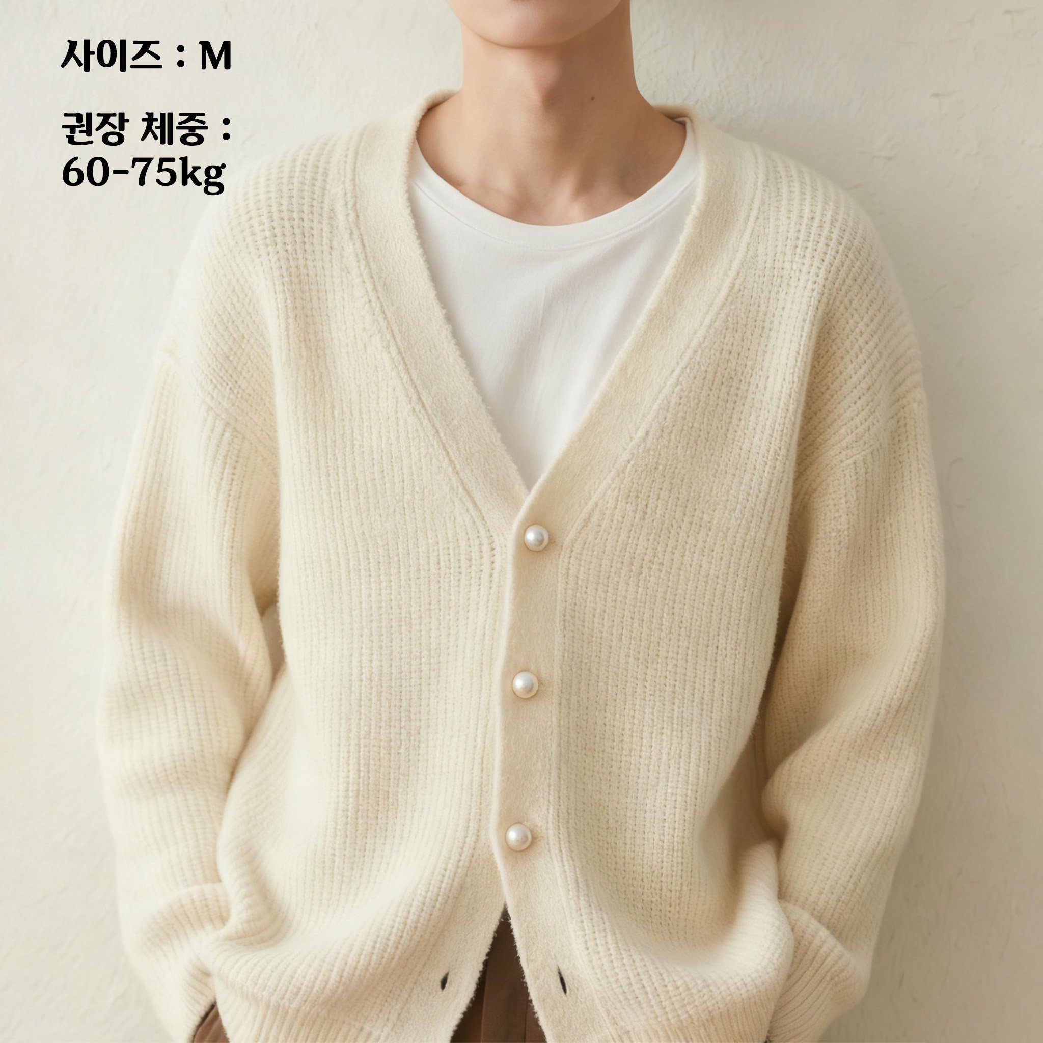 세련된 진주 버튼이 장식된 가디건 자켓