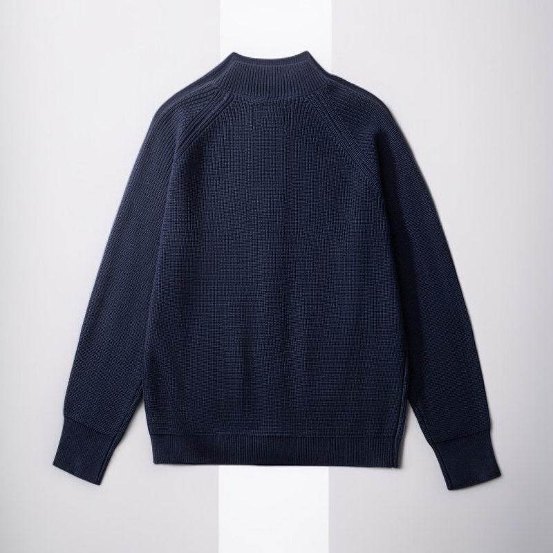 남성 착용 라글런 슬리브 울 스웨터 스타일링