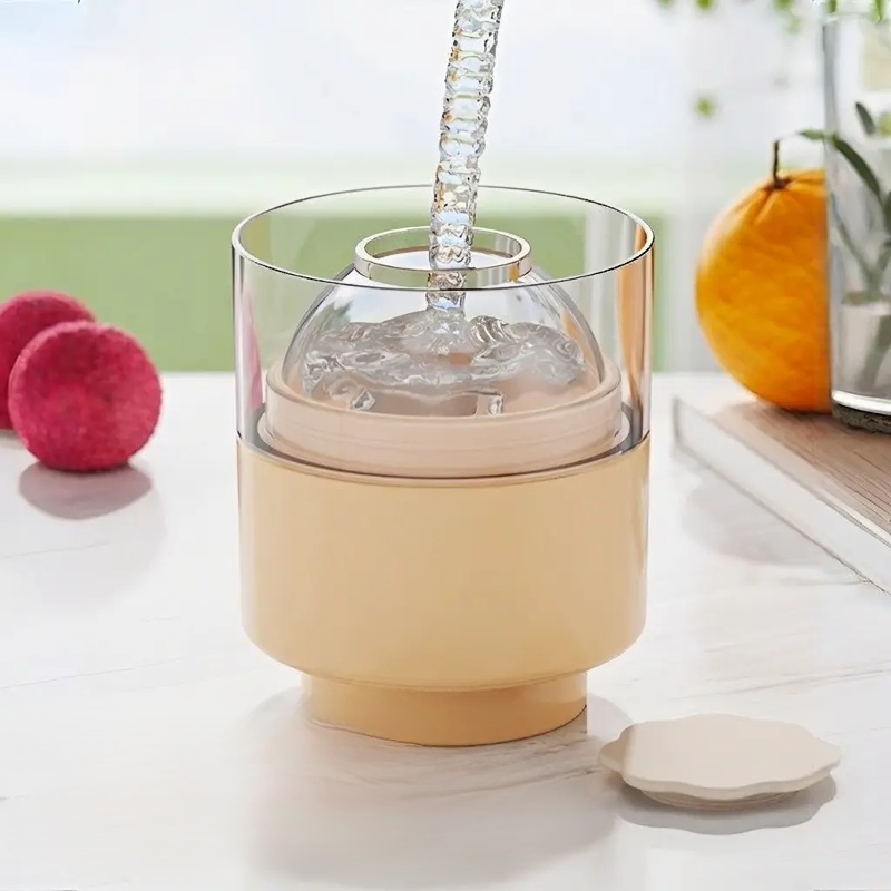 附蓋矽膠製冰盤，球形，輕鬆取出冰塊，適合家庭使用