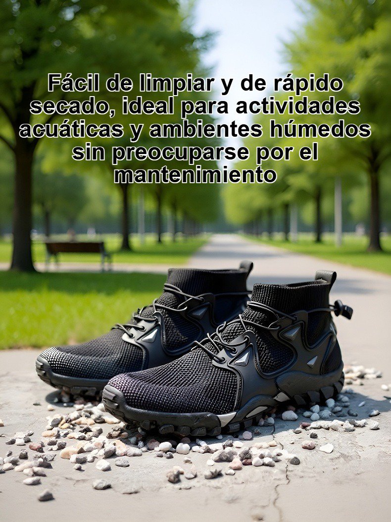 Detalle de la suela antideslizante de los zapatos de pesca