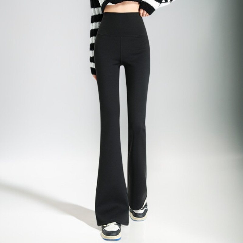 レディース スリミングフレアパンツ