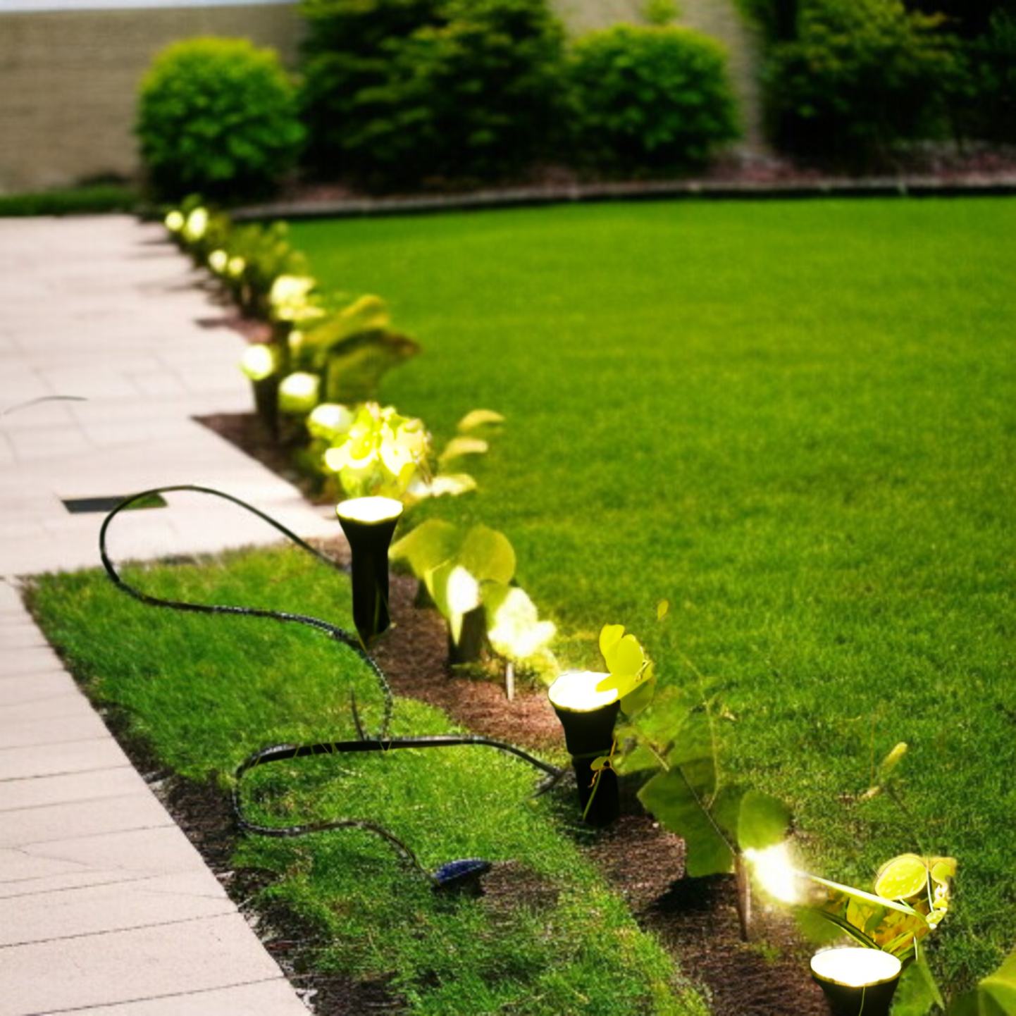 屋外家庭用ガーデンライト芝生シンプルなレイアウト1〜10ガイド暖かい光ソーラーガーデンライト