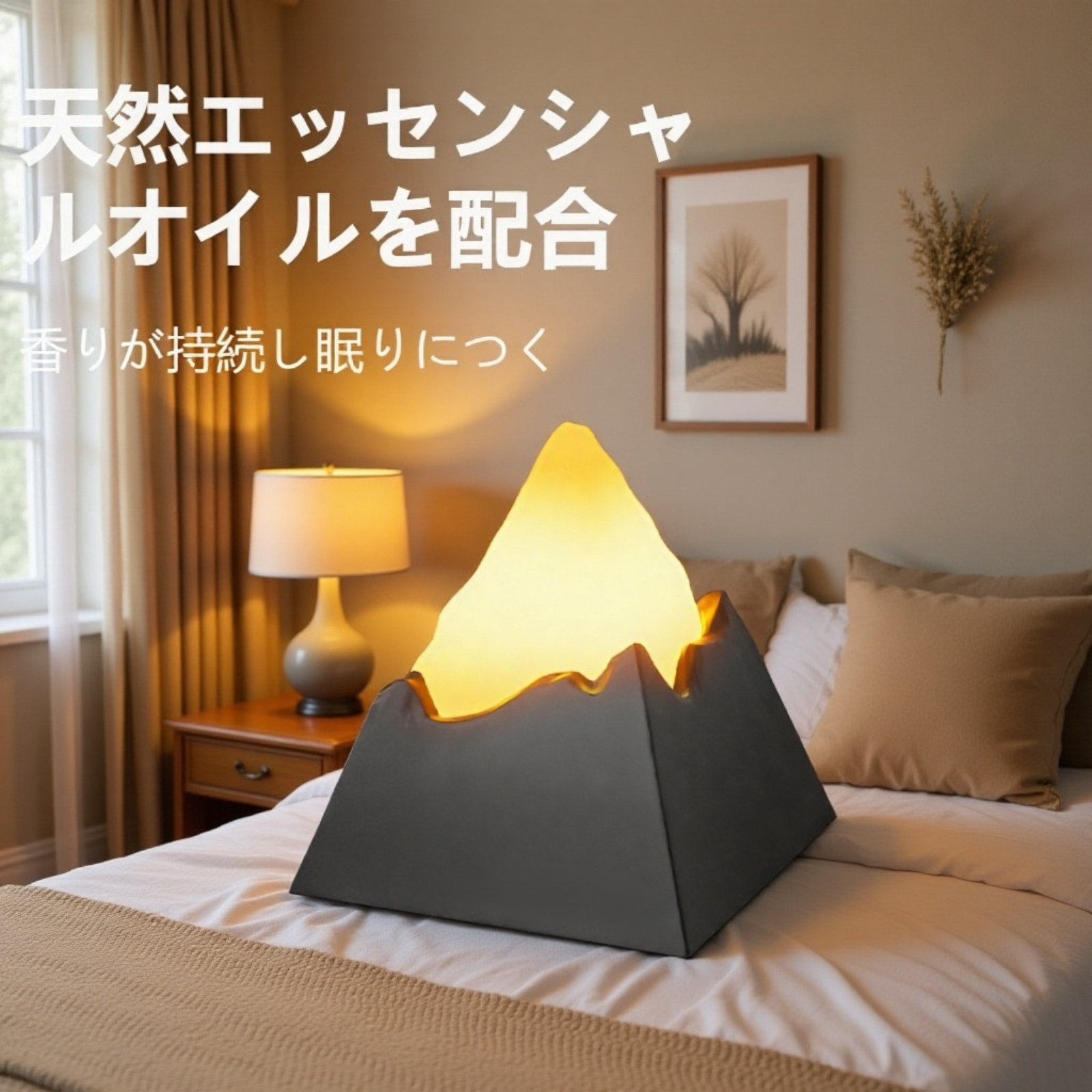 癒しの雰囲気拡散アロマストーンランプ