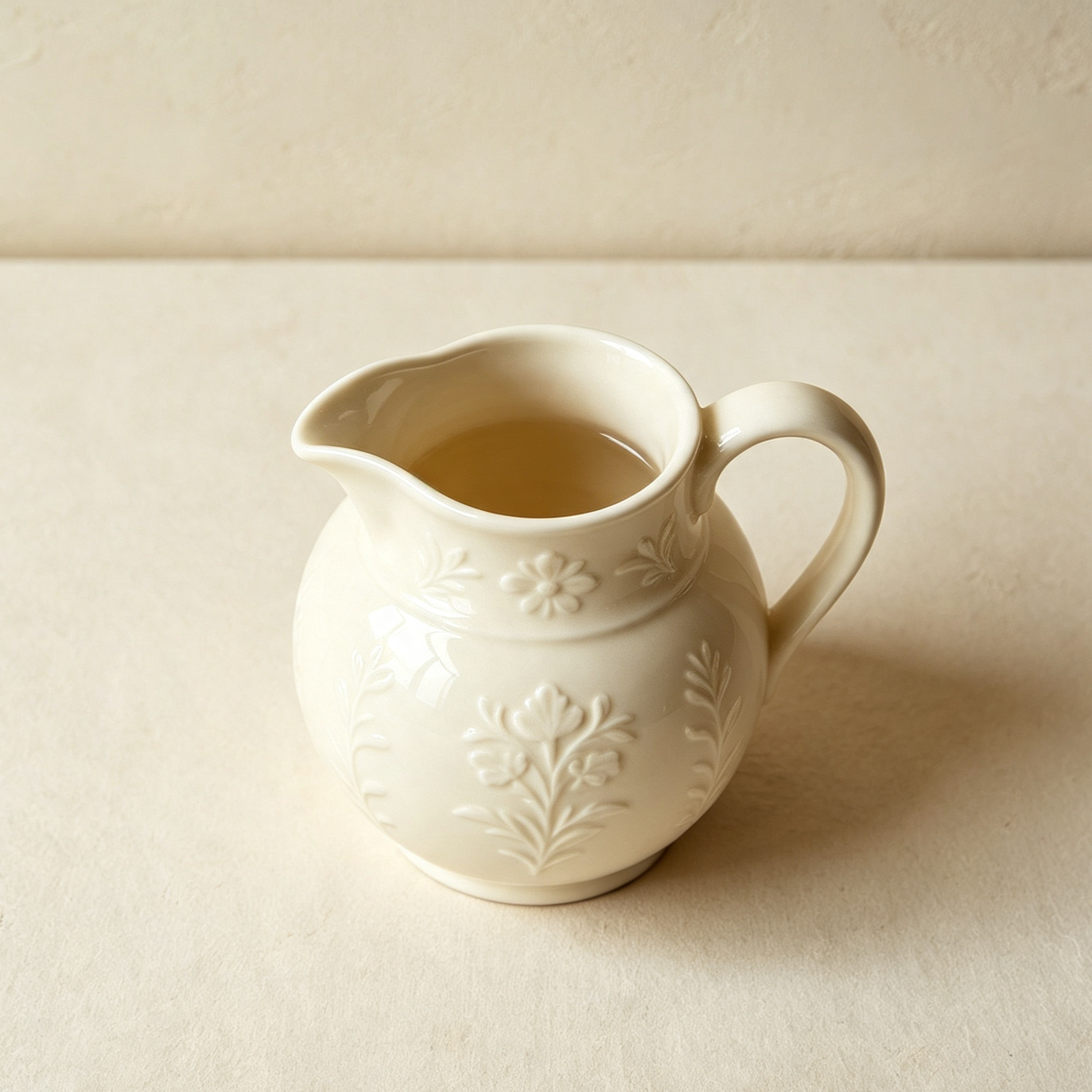 Retro embossed ceramic milk jug