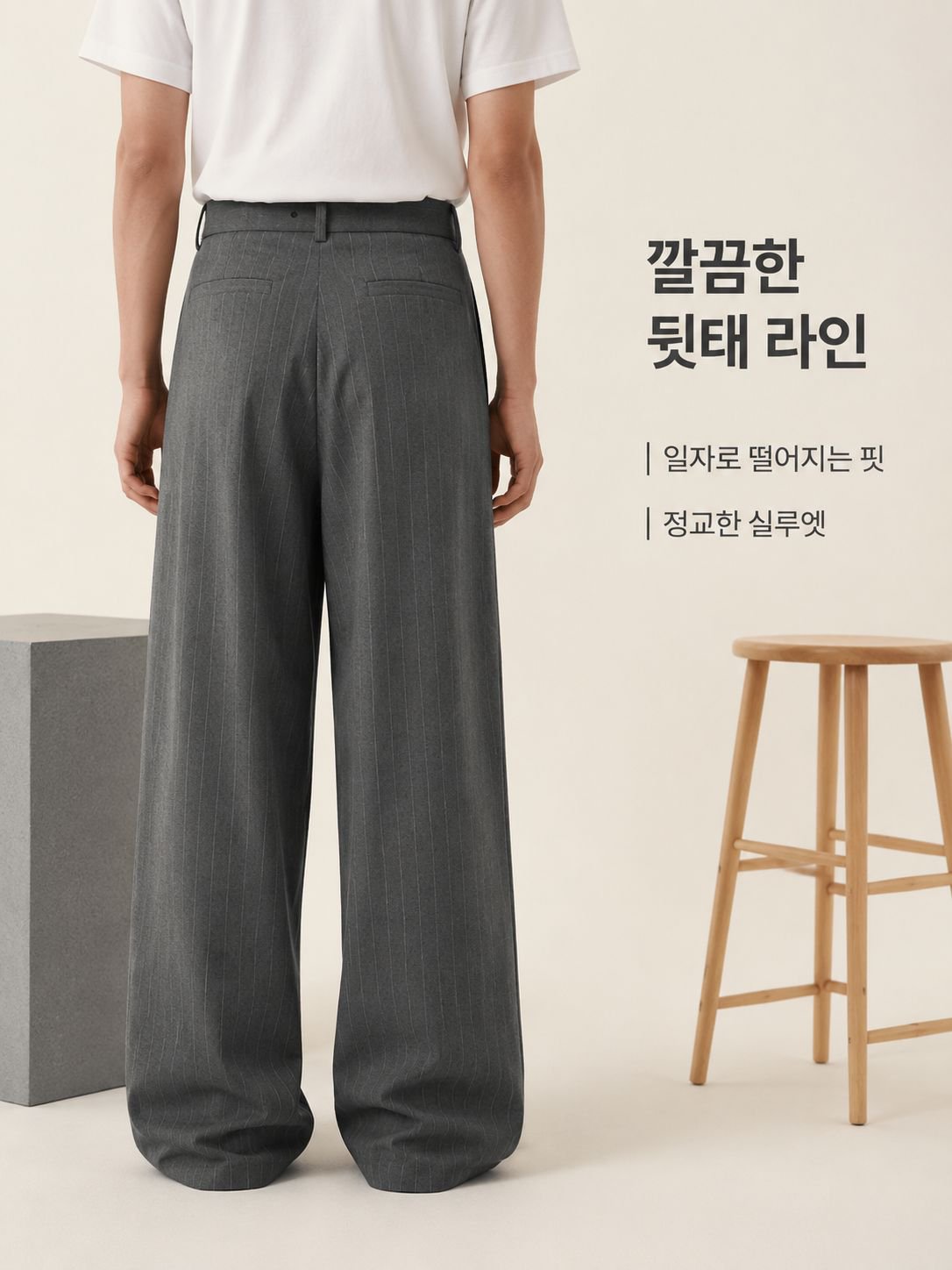 유니크한 스트라이프 디자인의 남성 슬랙스