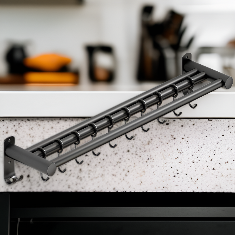 벽에 부착하는 스테인리스 스틸 재질의 드릴 작업이 필요 없는 주방 수납 선반