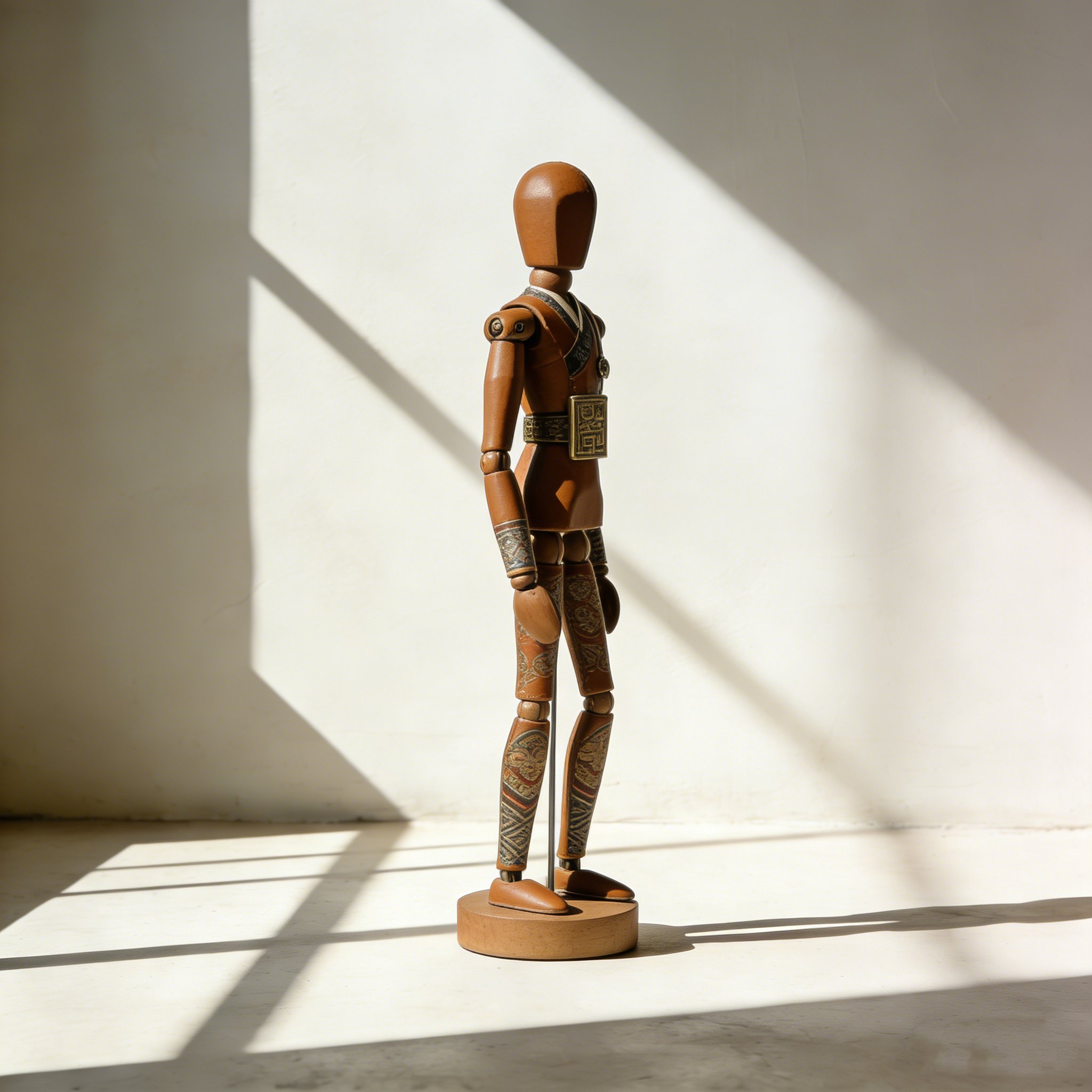 수공예로 제작된 마리오네트 인형 디테일