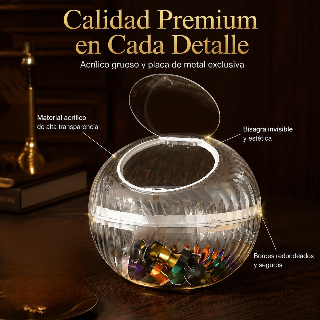 、chocolates y cápsulas de café, diseño simple y elegante