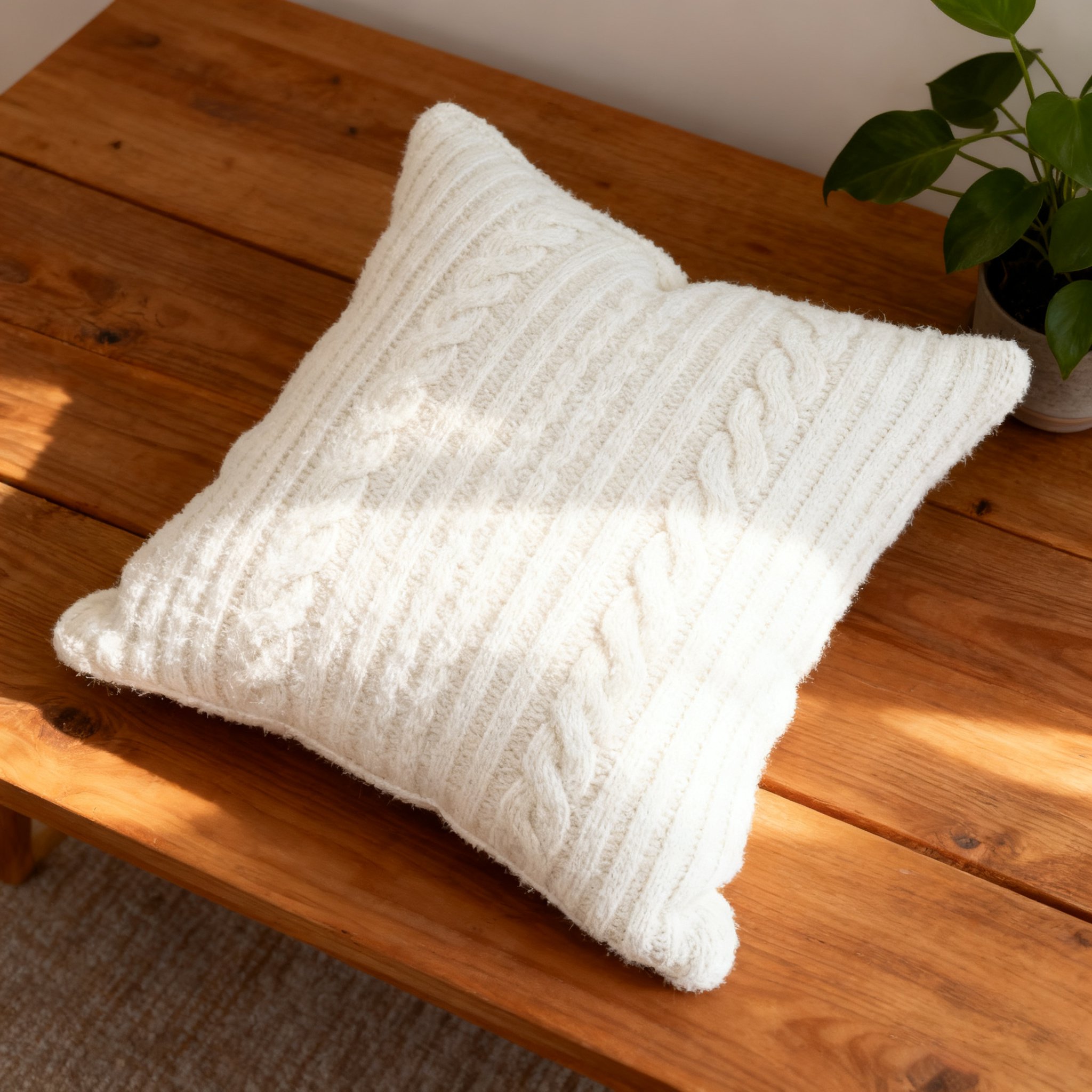  포근한 울 니트 베개