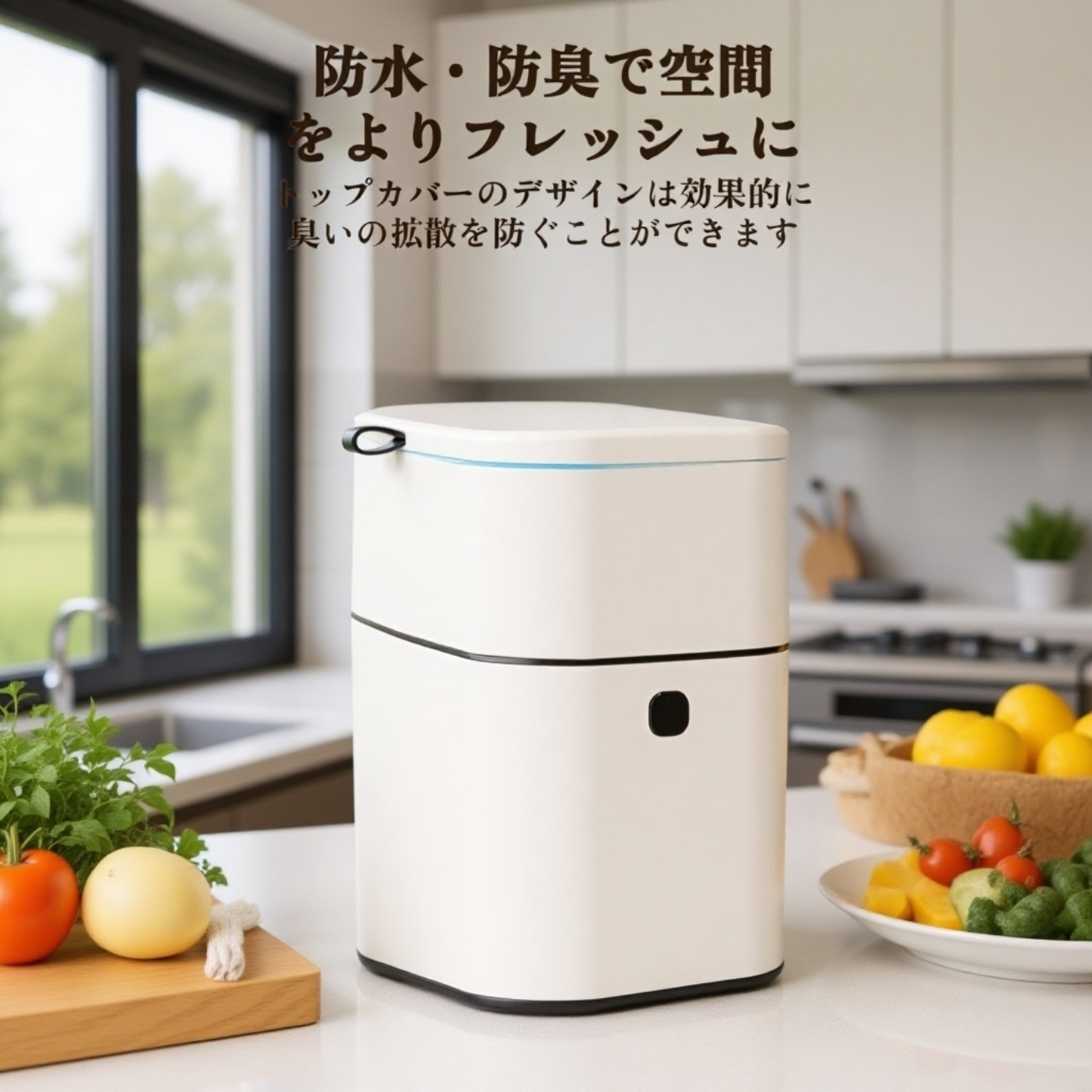 四角形デザインの壁掛けゴミ箱アップ