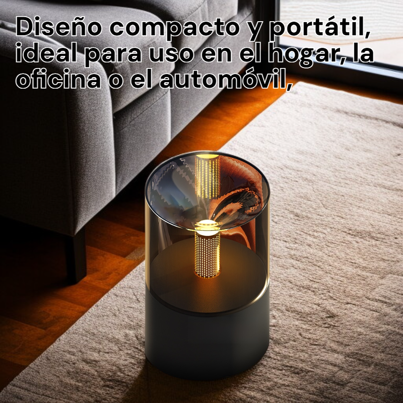 Humidificador portátil de mesa para hogar y coche, con luz ambiental y ajuste de niebla